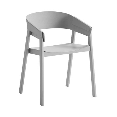 Chaise avec accoudoirs Cover hêtre gris - Muuto