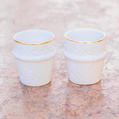 Tasse Nespresso Empreinte gold blanc - Chabi Chic