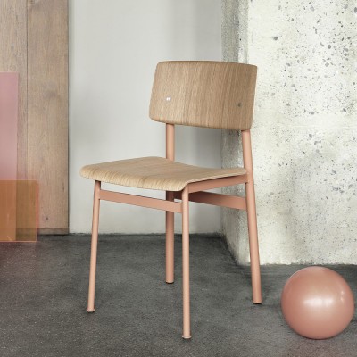 Chaise Loft chêne & acier dusty rose - Muuto