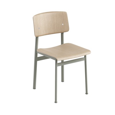 Chaise Loft chêne & acier dusty green - Muuto