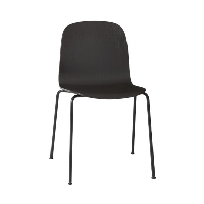 Chaise Visu frêne noir & piétement acier - Muuto