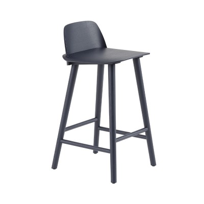 Tabouret Nerd frêne bleu nuit H79 cm - Muuto