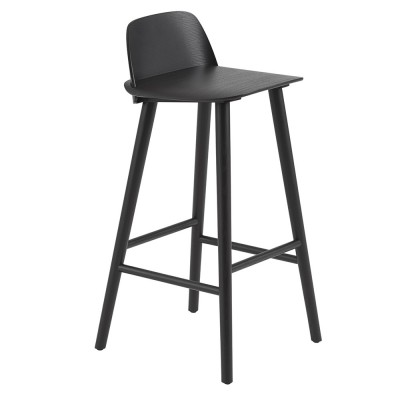 Tabouret de bar Nerd frêne noir H89 cm - Muuto