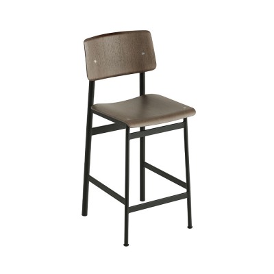 Tabouret Loft chêne teinté et acier noir H98,5 cm - Muuto