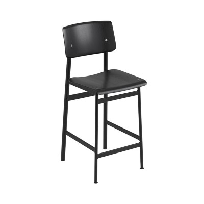 Tabouret Loft chêne noir et acier noir H98,5 cm - Muuto