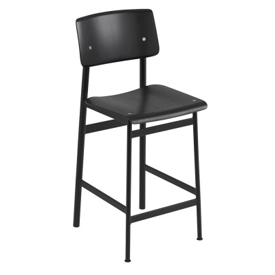 Tabouret de bar Loft chêne noir et acier noir H108,5 cm - Muuto