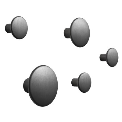 Set de 5 crochets muraux Dots métal noir - Muuto