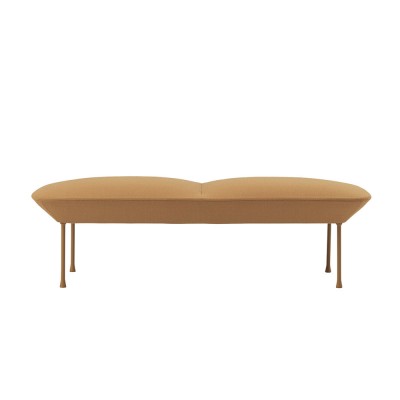 Banc Oslo tissu jaune brûlé Vidar 472 & acier - Muuto