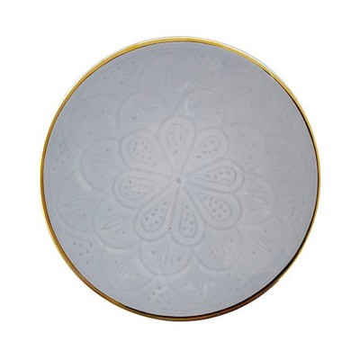 Assiette Empreinte gold gris clair - Chabi Chic