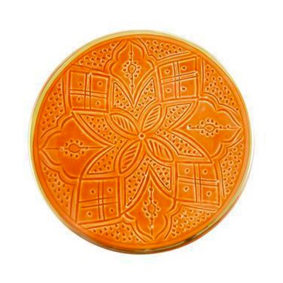 Assiette Empreinte gold marsala - Chabi Chic