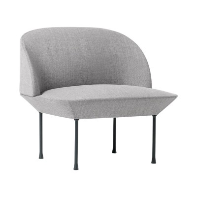 Chaise lounge Oslo tissu gris clair Fiord 151 - Muuto