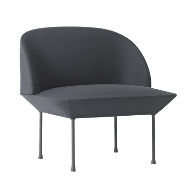 Chaise lounge Oslo tissu charbon Steelcut 180 - Muuto