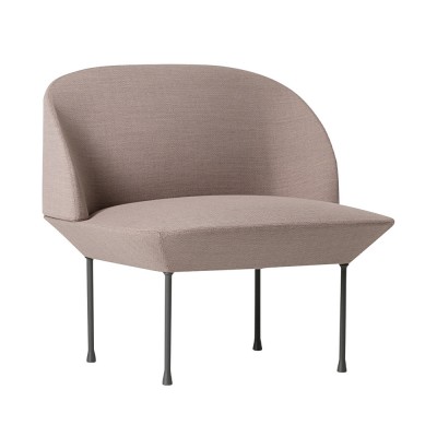 Chaise lounge Oslo tissu rose clair Fiord 551 - Muuto