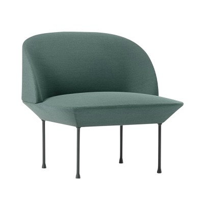 Chaise lounge Oslo tissu vert Steelcut Trio 966 - Muuto