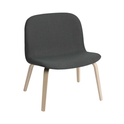 Chaise lounge Visu tissu Fiord 991 gris charbon - Muuto