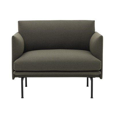 Fauteuil Outline tissu Fiord 961 dusty green - Muuto