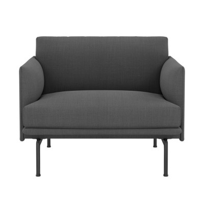 Fauteuil Outline tissu Remix 163 gris foncé - Muuto