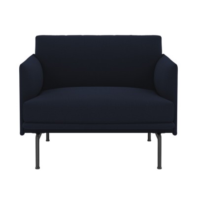 Fauteuil Outline tissu Vidar 554 bleu foncé - Muuto