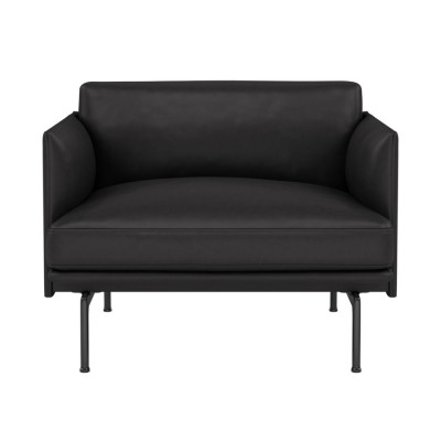 Fauteuil Outline cuir noir - Muuto