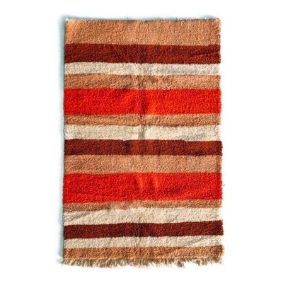 Tapis Beni Ourain motifs raye orange marron beige S - Chabi Chic