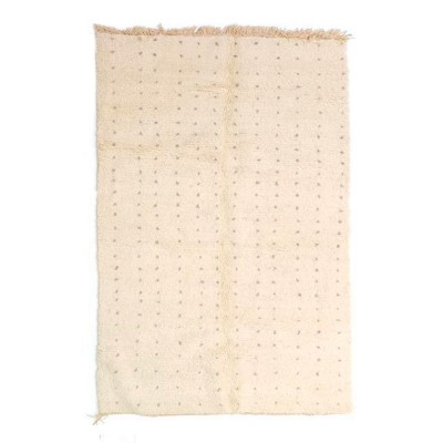 Tapis Fond blanc motifs points gris - Chabi Chic