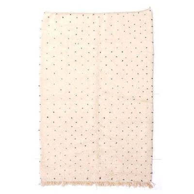 Tapis Fond blanc motifs points noir - Chabi Chic