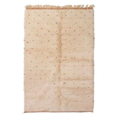 Tapis Fond blanc motifs points terracotta foncé - Chabi Chic