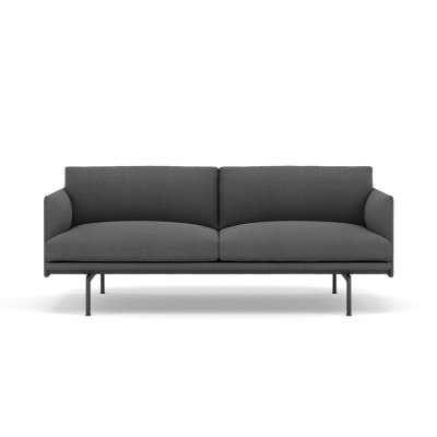 Canapé 2 places Outline tissu Remix 163 gris charbon - Muuto