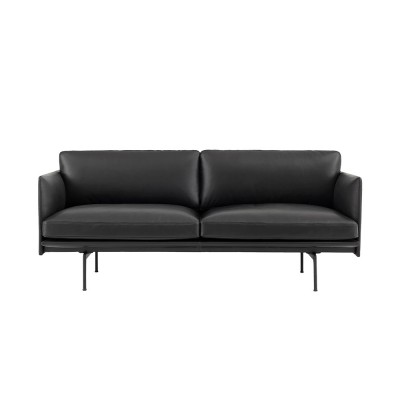 Canapé 2 places Outline cuir noir - Muuto