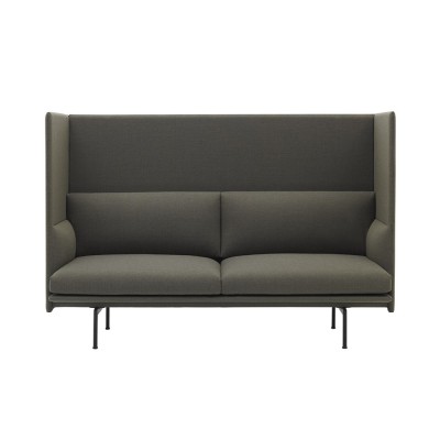 Canapé 2 places Outline Highback tissu Fiord 961 vert militaire - Muuto
