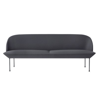 Canapé 3 places Oslo tissu gris foncé Steelcut 180 - Muuto