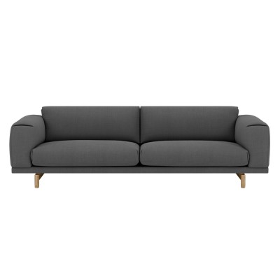 Canapé 3 places Rest tissu Remix 163 gris charbon - Muuto