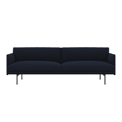 Canapé 3 places Outline tissu Vidar 554 bleu foncé - Muuto