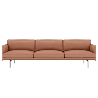 Canapé 3,5 places Outline cuir cognac - Muuto