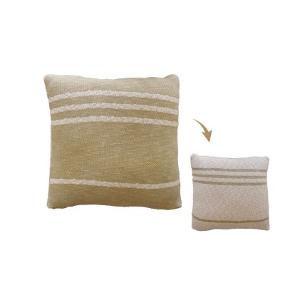Coussin Tricoté Duetto Olive - Natural - Lorena Canals