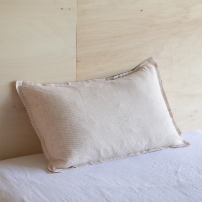 Taie d'oreiller en lin lavé glaise et lait - Gabrielle Paris
