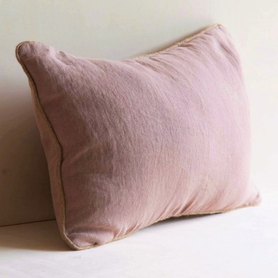 Coussin en lin italien Salvador Rose Fâné - Gabrielle Paris