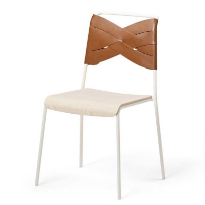 Chaise Torso frêne & cognac - Design House Stockholm