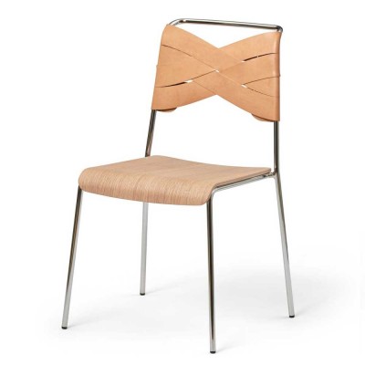 Chaise Torso chêne & cuir naturel - Design House Stockholm
