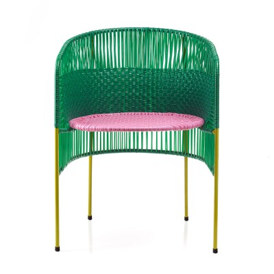 Chaise Caribe green/pink/curry - ames