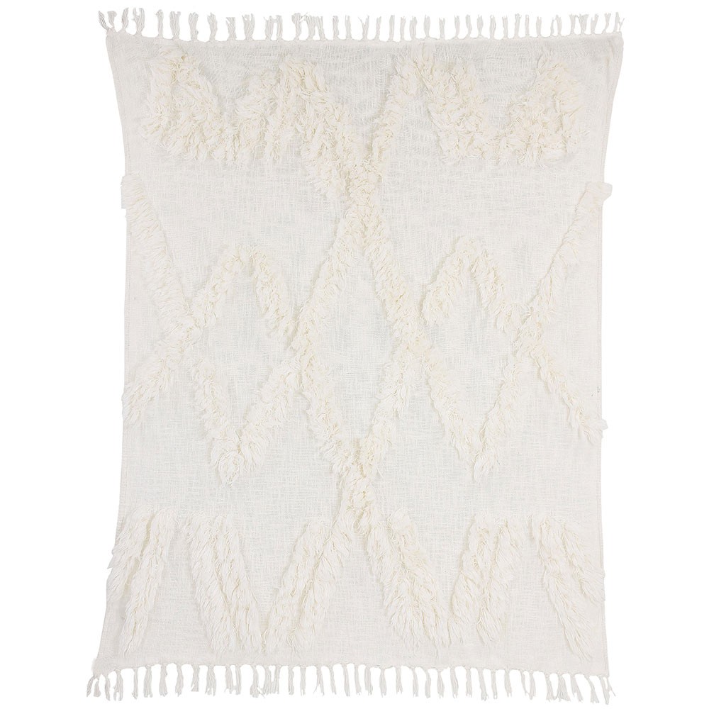 White fringe throw HK Living